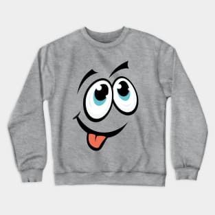 funny comic cartoon face Crewneck Sweatshirt